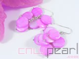 8mm purple round natural shell earrings