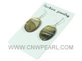 15*20mm brown oval natural shell dagling earrings
