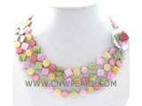10mm multicolor irregular shape natural shell necklace