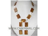 15-25mm natural shell &  freshwater pearl necklace & earrings