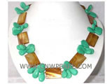 15-25mm  rectangle natural shell & melon seeds shape necklace
