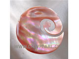 pink oyster shell oval with swirl cut out