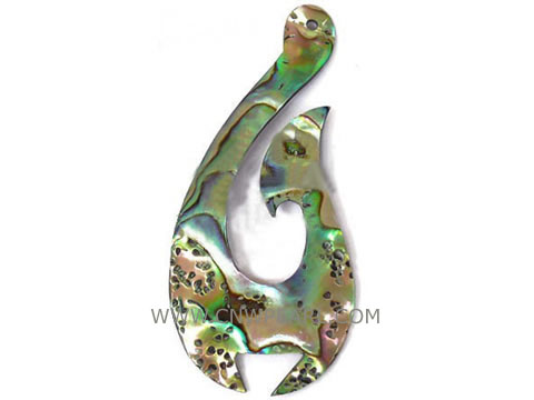 55mm unique abalone shell flake pendant