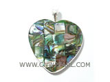 stunning mosaic heart shape shell pendant