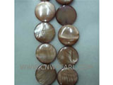 16" 8mm coffee round loose shell strand