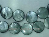 16" 8-8mm navy green round loose shell strand