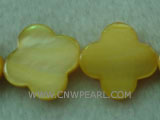 16" 15-15mm yellow flower shape loose shell strand