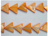 16" 10-10mm orange triangle loose shell strand