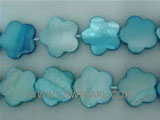 16" 15-15mm blue flower shape loose shell strand
