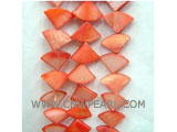 16" 6-7mm orange triangle loose shell strand