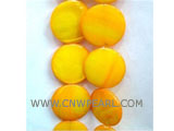 16" 15mm yellow round loose shell strand