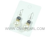 8-10mm freshwater pearl & shell pearl & water_diamond earrings