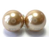 12mm golden round shell pearl earrings with 925 silver hook stud