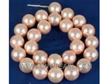 shell pearl beads in strand and 16" 16mm pink round loose beads