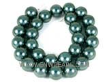 shell pearl beads in strand 16"14mm teal blue loose pearls beads