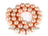 shell pearl beads in strand 16"12mm peach loose pearls beads