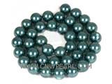 shell pearl beads 16" 10mm blue loose pearl beads in strand