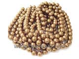 15" 14mm coffee south sea shell pearl beads in strand
