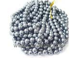15" 14mm deep grey south sea shell pearl beads in strand