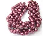 15" 14mm red south sea shell pearl beads in strand