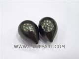 15-20mm drop shape black south sea shell pearl beads