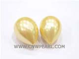 15-20mm drop shape yellow south sea shell pearl beads