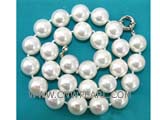 18.5" 14mm white shell pearl necklace