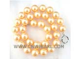 18.5" 12mm orange color shell pearl necklace