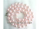 18" 10mm light pink color shell pearl necklace