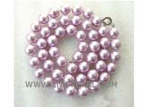 18.5" 10mm lavender color shell pearl necklace