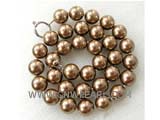 18.5" 12mm coffee color shell pearl necklace