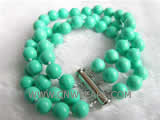 8mm green round culture turquoise bracelet