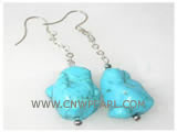 18-25mm blue abnormity natural turquoise earrings