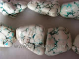 25-35mm white & blue irregular natural loose turquoise beads