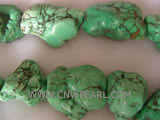25-35mm green irregular natural loose turquoise beads