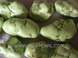 30-45mm light green irregular natural loose turquoise beads
