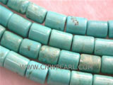 6-10mm blue column shape natural loose turquoise beads