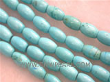 6-10mm blue column shape natural loose turquoise strand