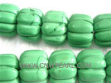 16mm green carved natural loose turquoise strand