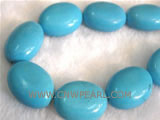 25-30mm blue ellipse natural loose turquoise strand