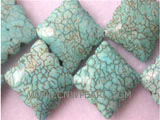 18mm green squareness natural loose turquoise strand