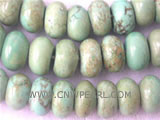12mm green cake shape natural loose turquoise strand