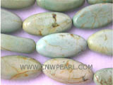 10-20mm green ellipse natural loose turquoise strand