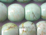 12-15mm green pot shape natural loose turquoise strand