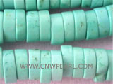 10mm green cake shape natural loose turquoise strand