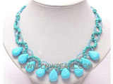 6-12mm blue melon seeds shape natural turquoise necklace