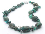 15-20mm dark blue elliptical natural turquoise necklace
