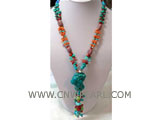 7-35mm blue irregular natural turquoise necklace