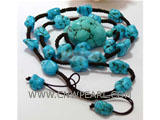 32-30mm blue irregular natural turquoise necklace