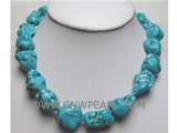 18-20mm blue irregular natural turquoise necklace